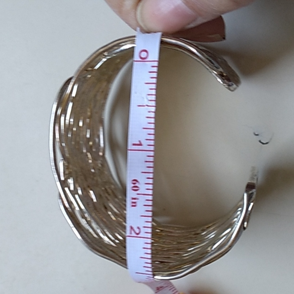 Vintage Silver Gold Tone, Cuff Bracelet - Picture 6 of 6